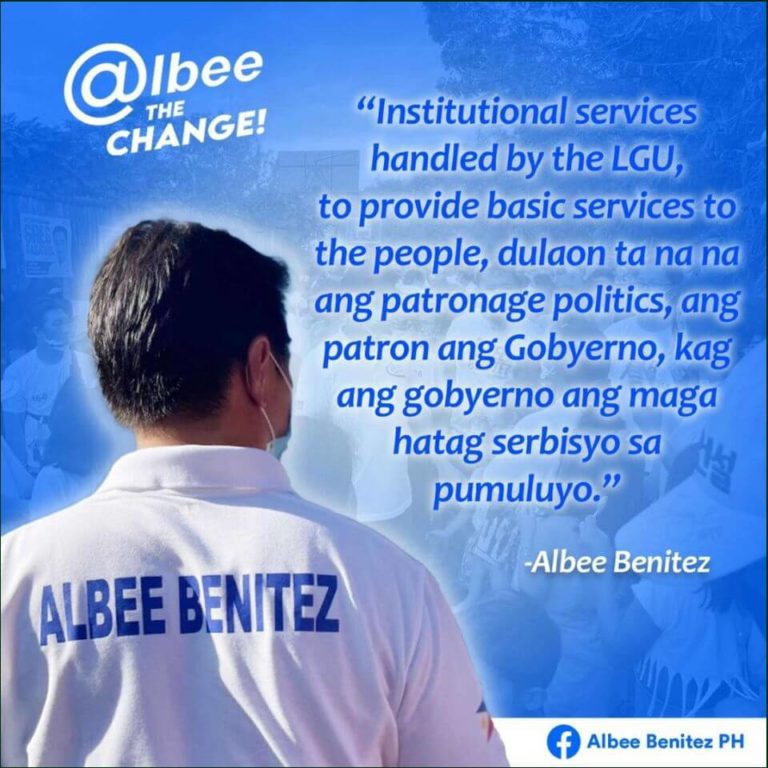 Albee Benitez Says No to Patronage Politics.